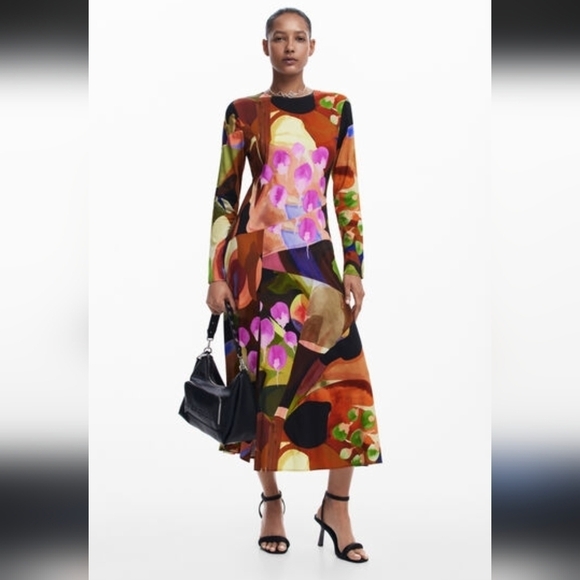 NWT Desigual Petals Lacroix M. Christian Lacroix Dress - Picture 3 of 7